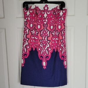Lilly Pulitzer Strapless Cotton Mini Dress Sz 2 Romantic
